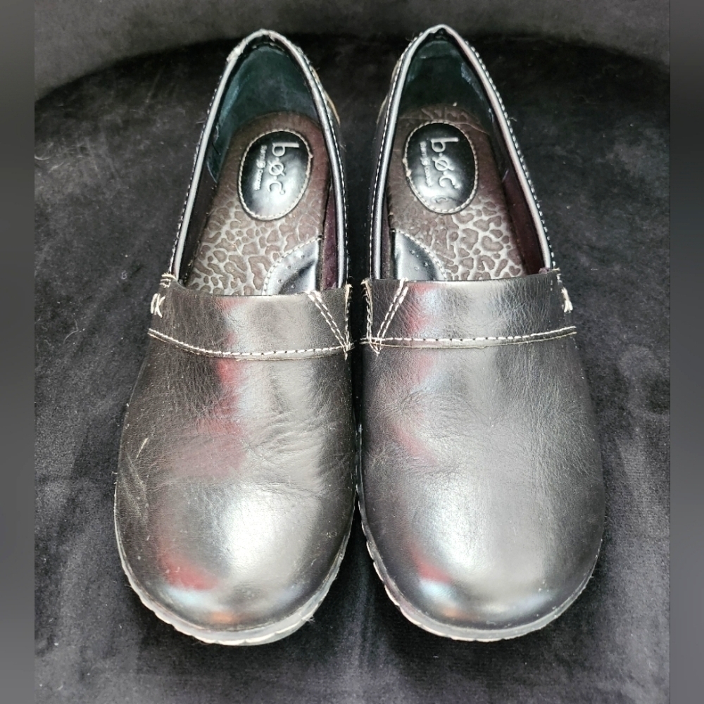 b.o.c. Born Womens Black Leather Clog size 7.5
